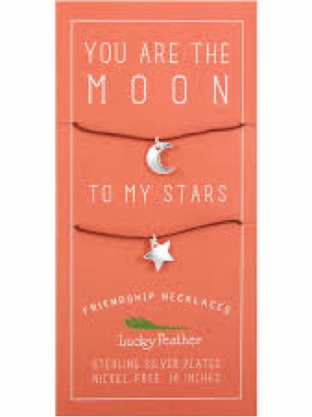 LuckyFeather Sterling Silver Plated Moon & Star Friendship Bracelet Set in Brown